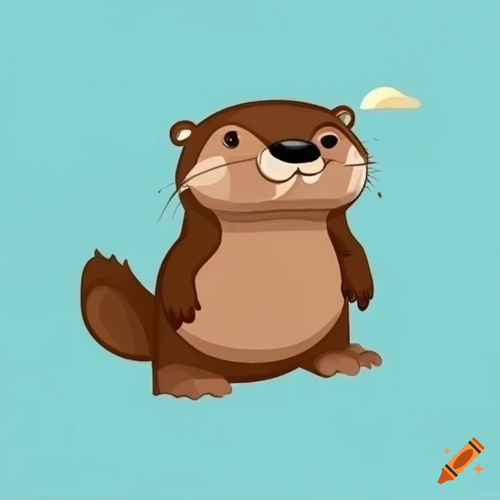 cartoon otter wearing a toque