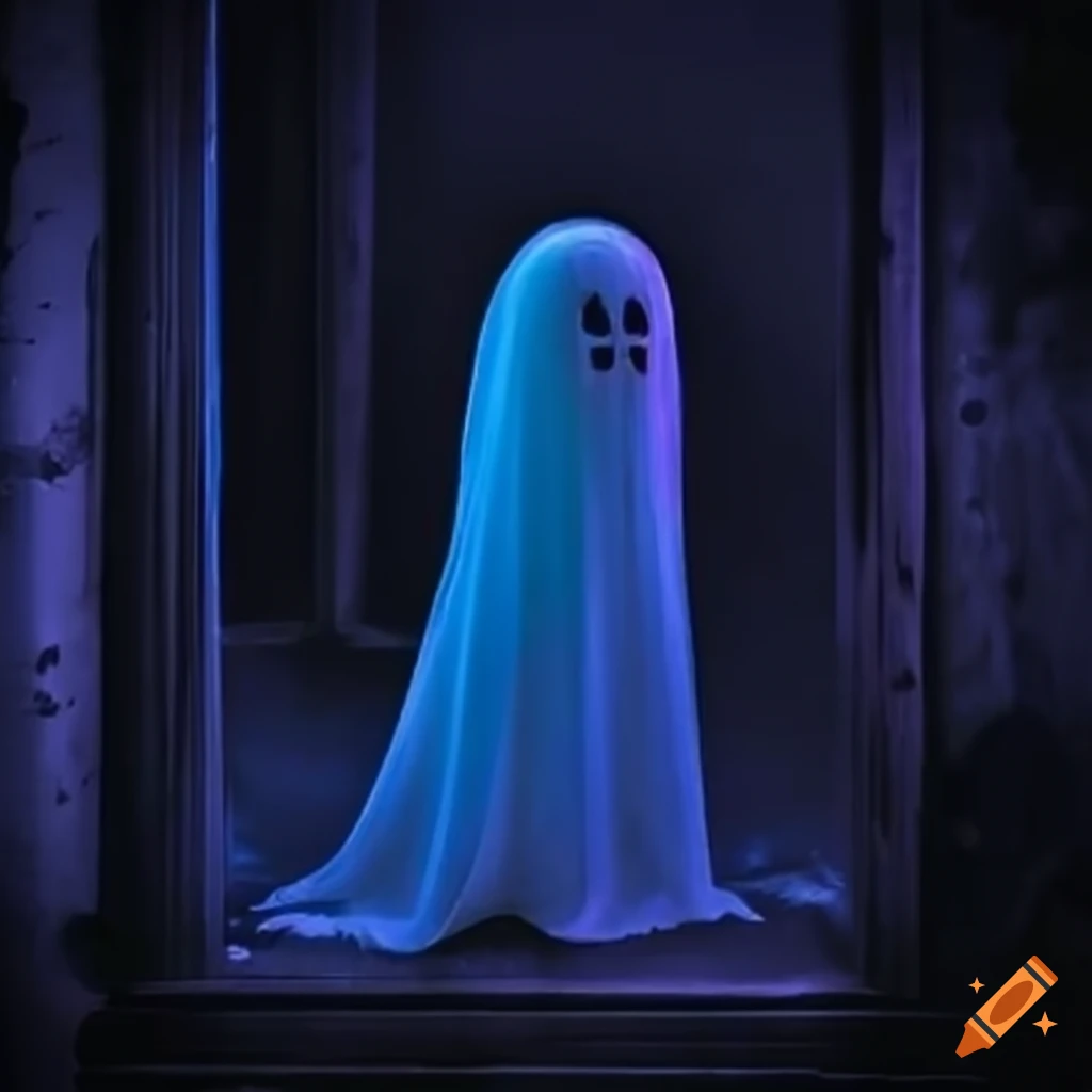 ghostly figure seen through a window