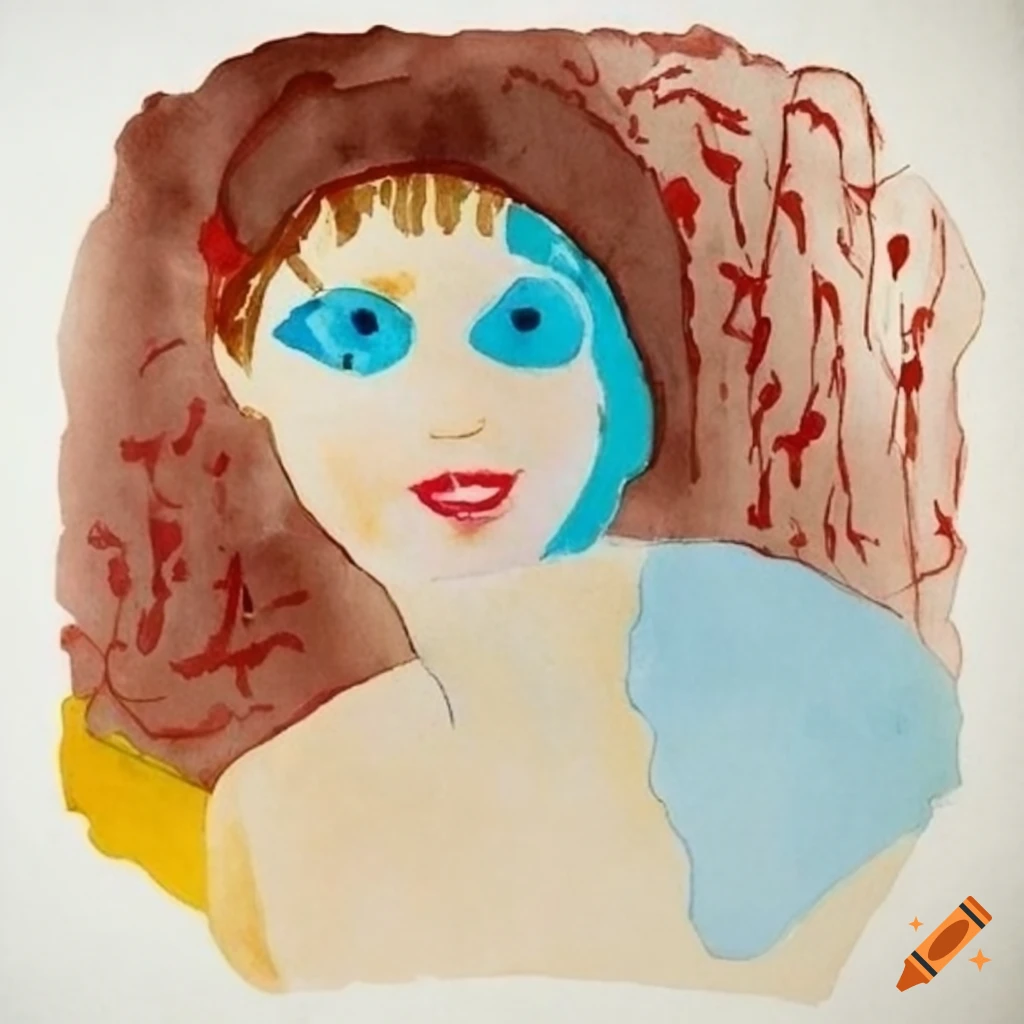 Watercolor painting of a smiling woman