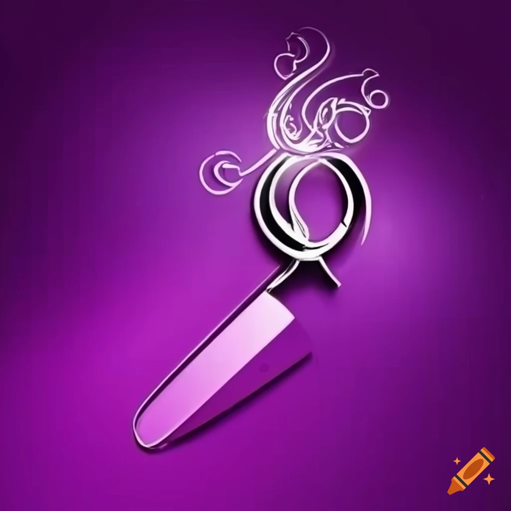 purple and silver hair salon logo for Rocío