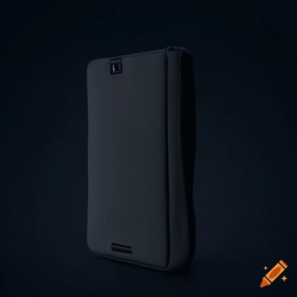 Fabric laptop case with builtin power bank and usbc cables on Craiyon