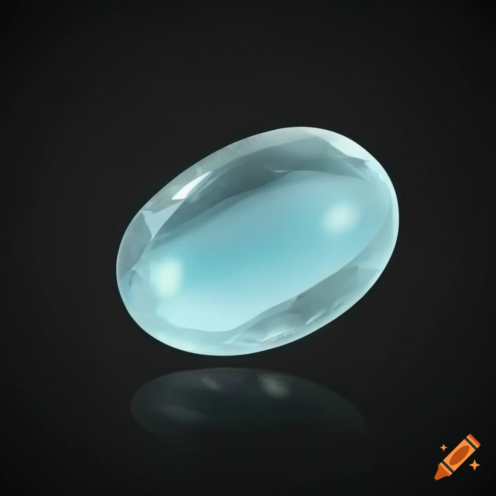 transparent oval stone with frosted center