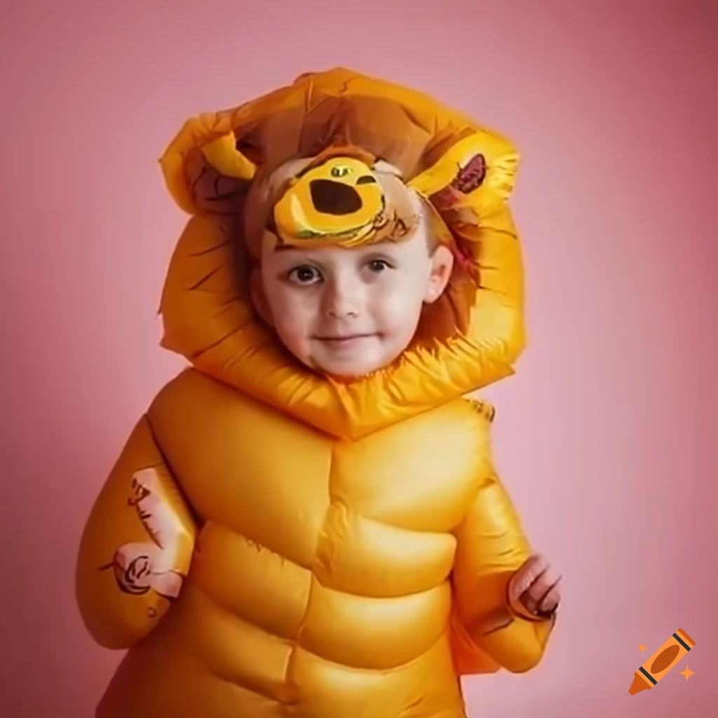 Child wearing a lion costume