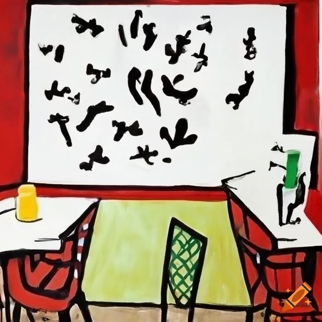 collage of Matisse, Picasso, and Hockney art for coffee shop
