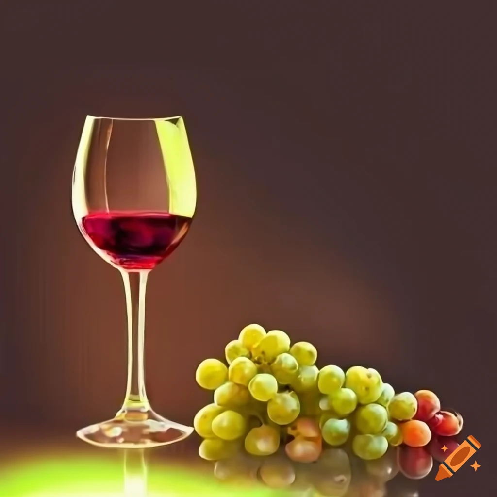 vibrant still life of grapes and wine at sunrise