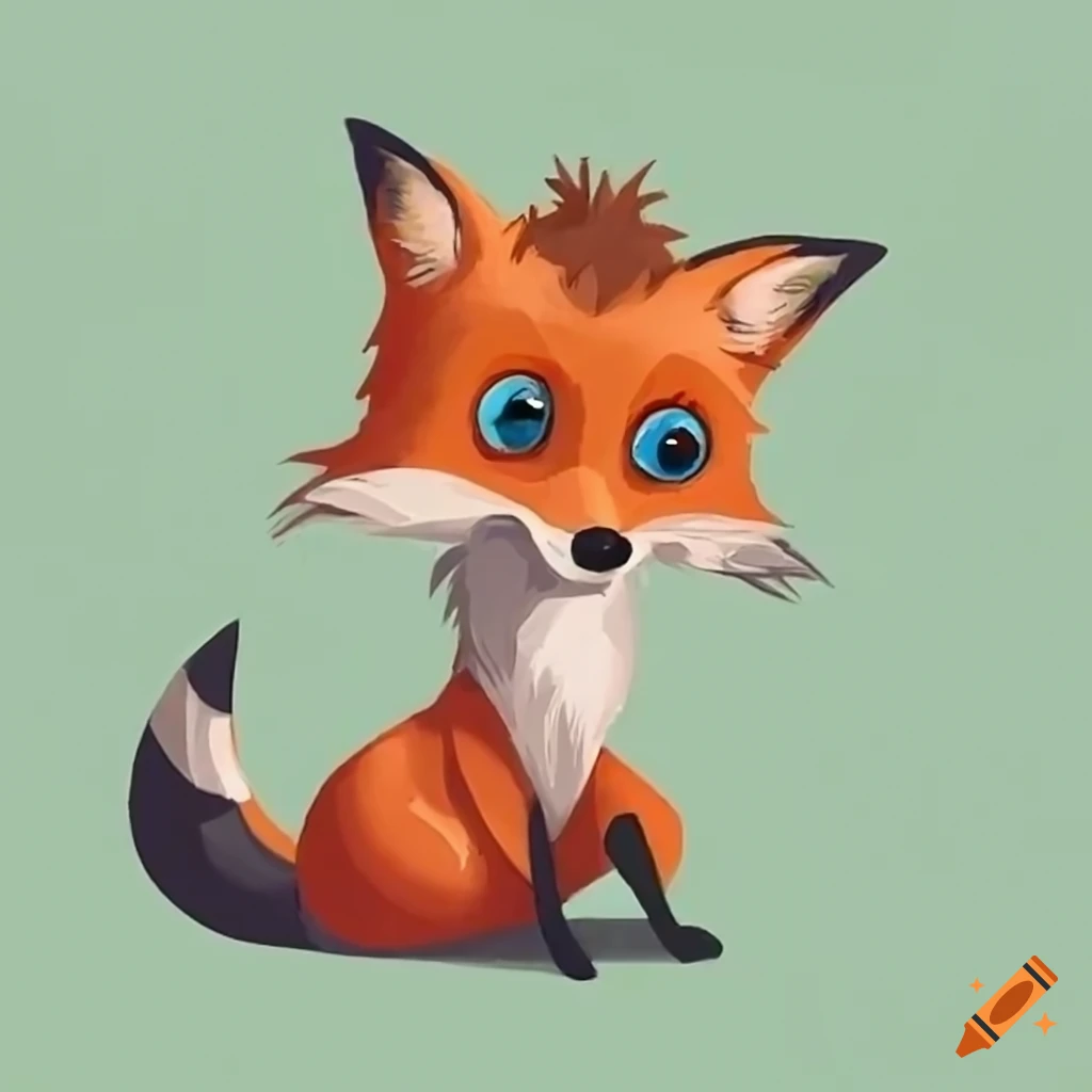 funny drawing of a fox