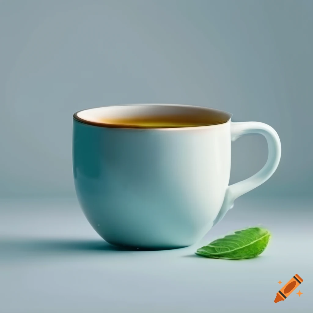 cup of healthy tea on white background