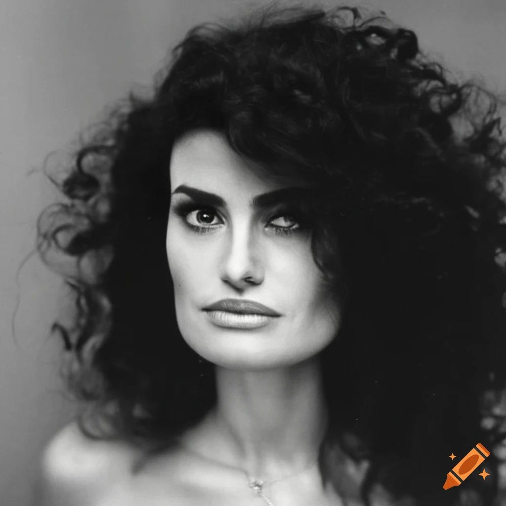 Vintage photo of idina menzel with curly black hair