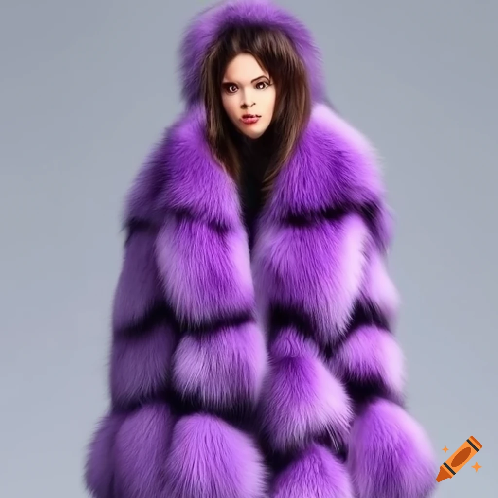 Purple zebra print fluffy snow suit
