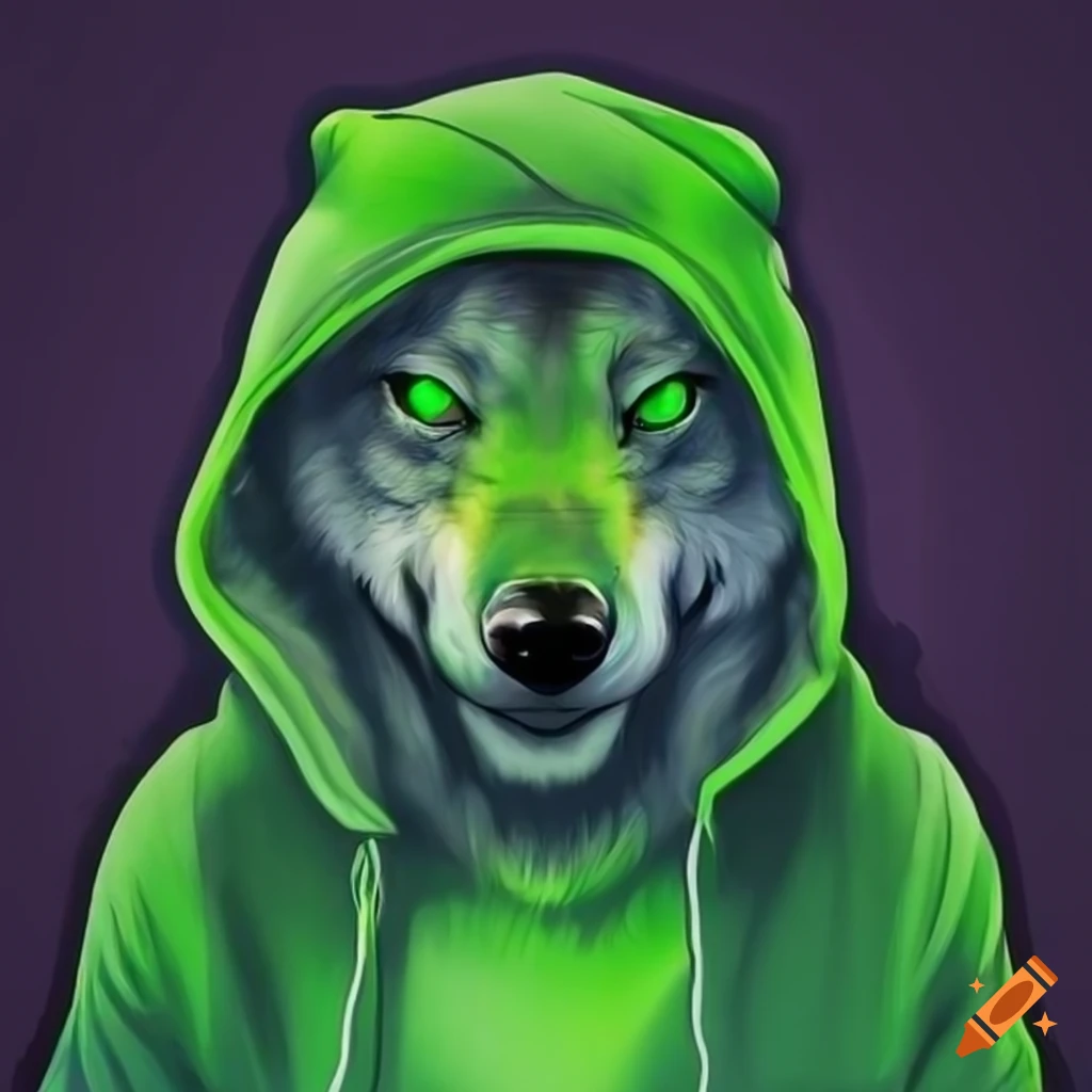 Wolf wearing a hoody on Craiyon