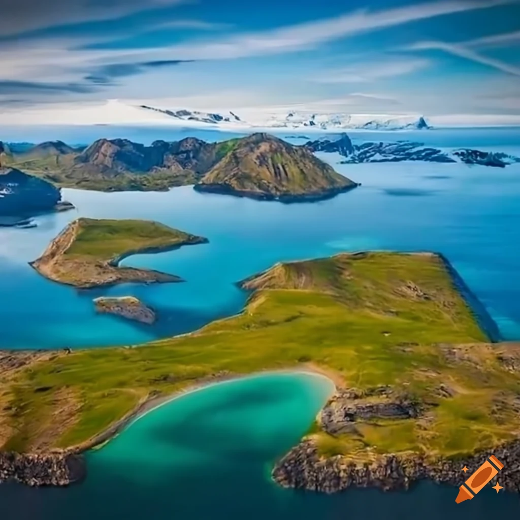 Breathtaking view of ice-free arctic islands
