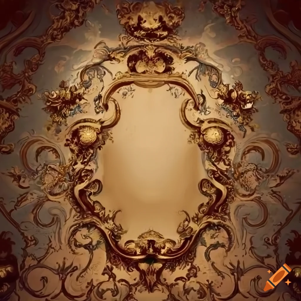 Rococo style background on craiyon