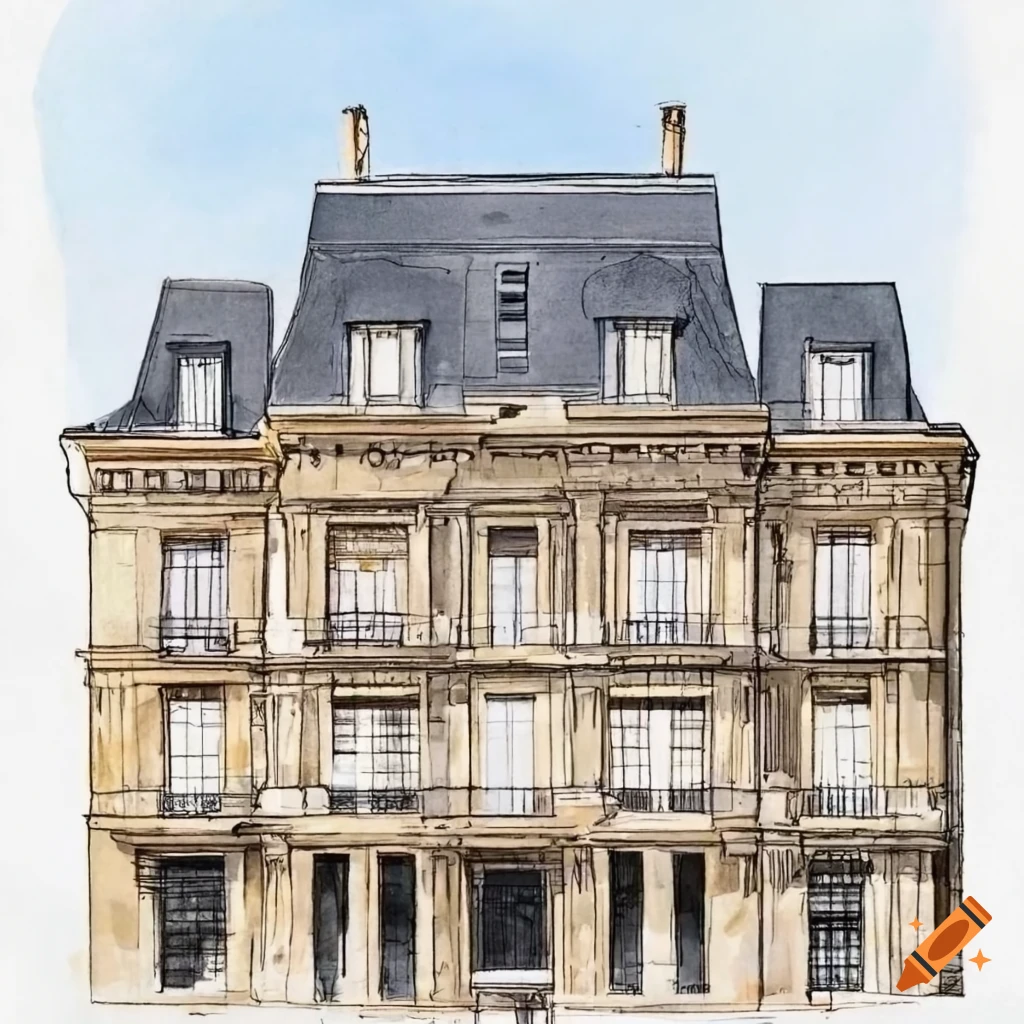 Haussmannian building schema on Craiyon