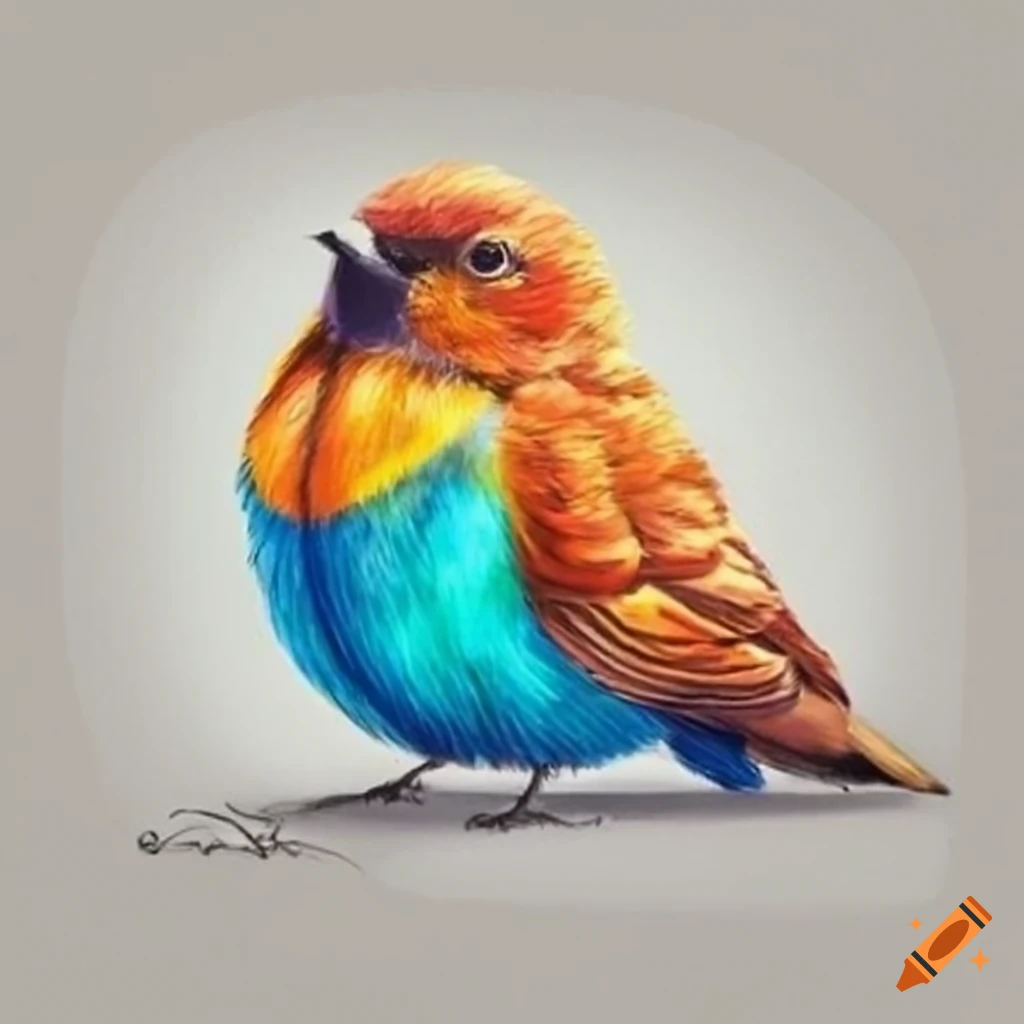 How to Draw a Bird - Colored Pencils