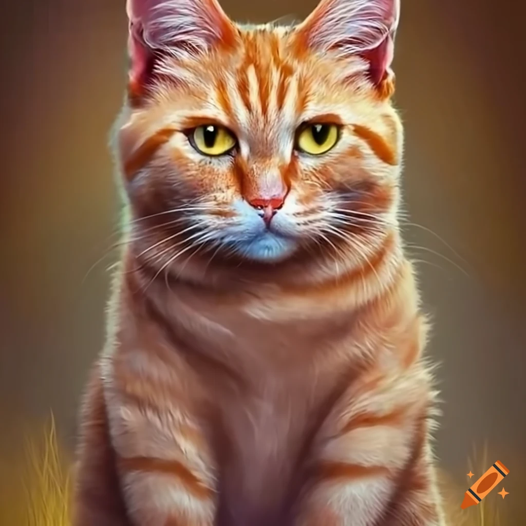 tired orange cat with captivating eyes