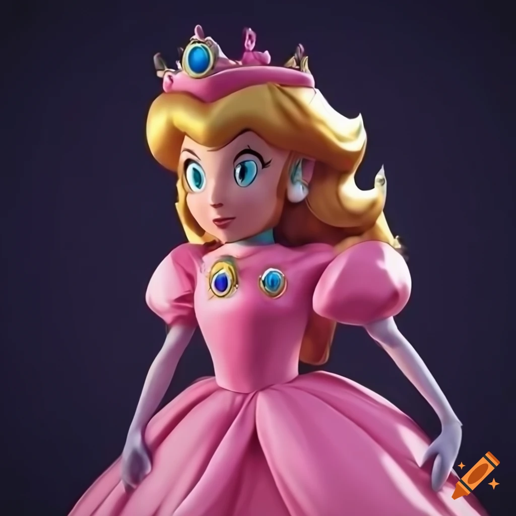 close-up of Link in Princess Peach's pink dress