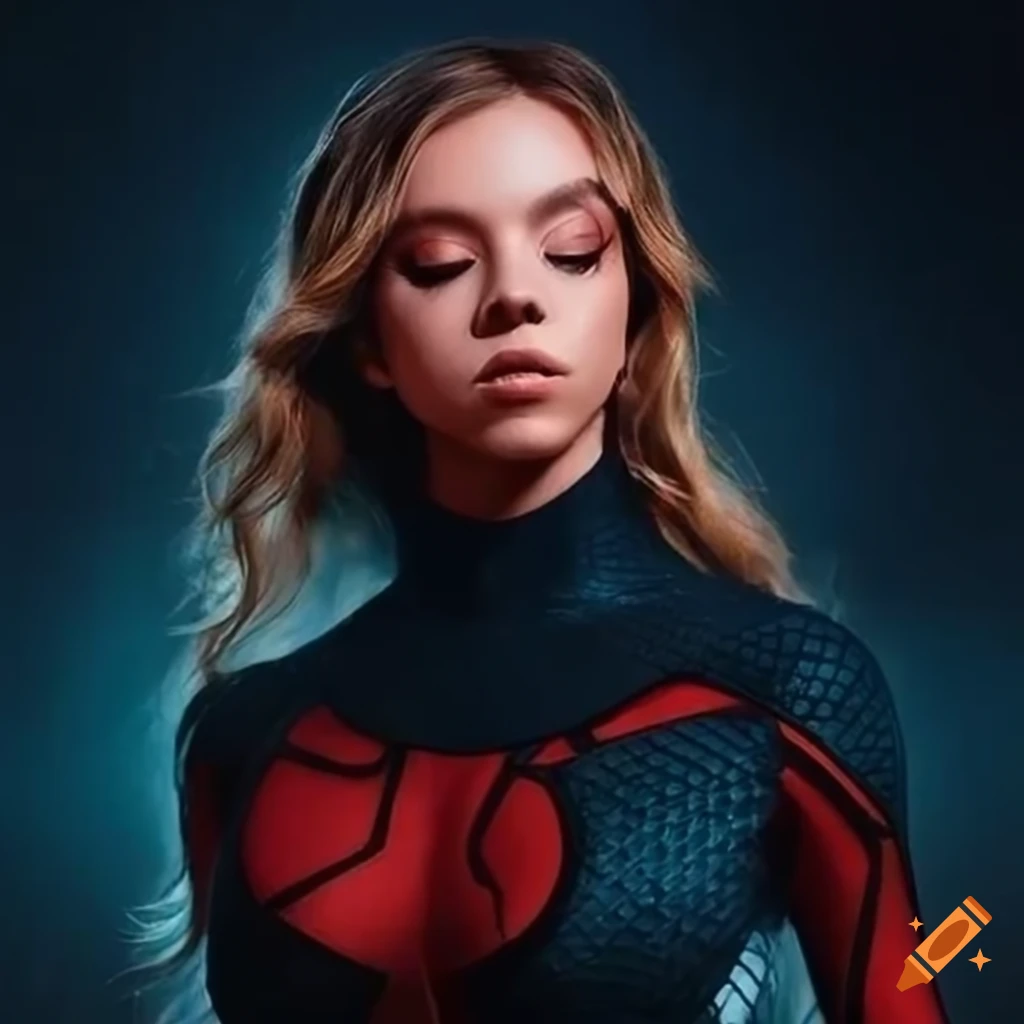 Sydney Sweeney As Spider Woman With Closed Eyes