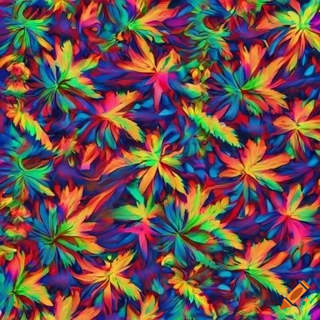 vividly colorful weed pattern