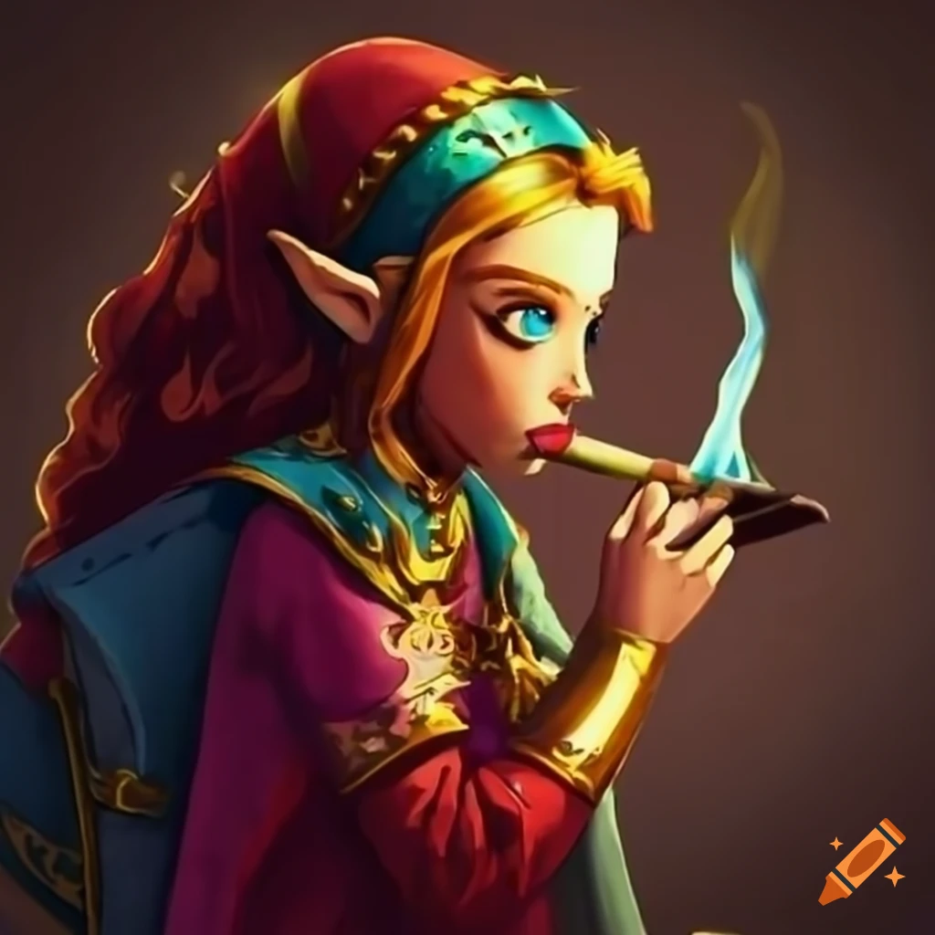Character from video games smoking on Craiyon