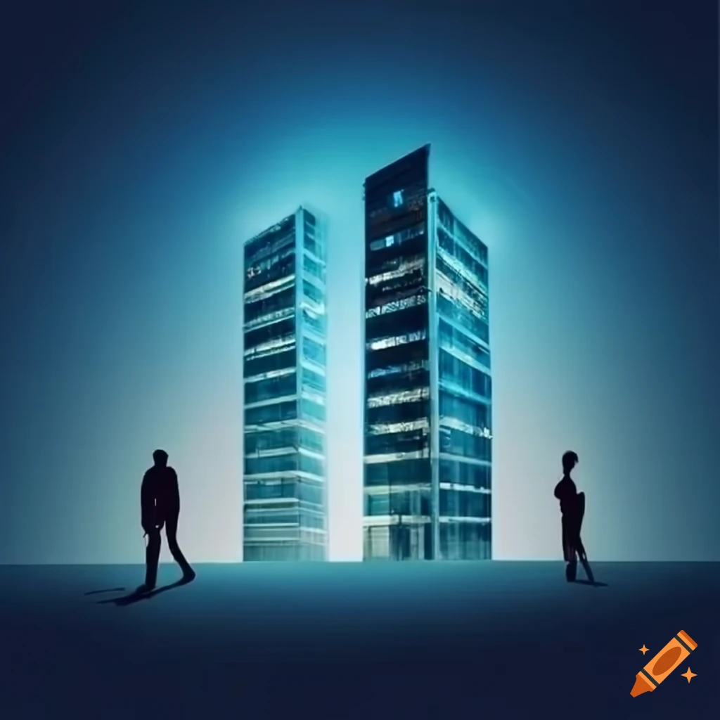people-in-front-of-a-company-building-on-craiyon