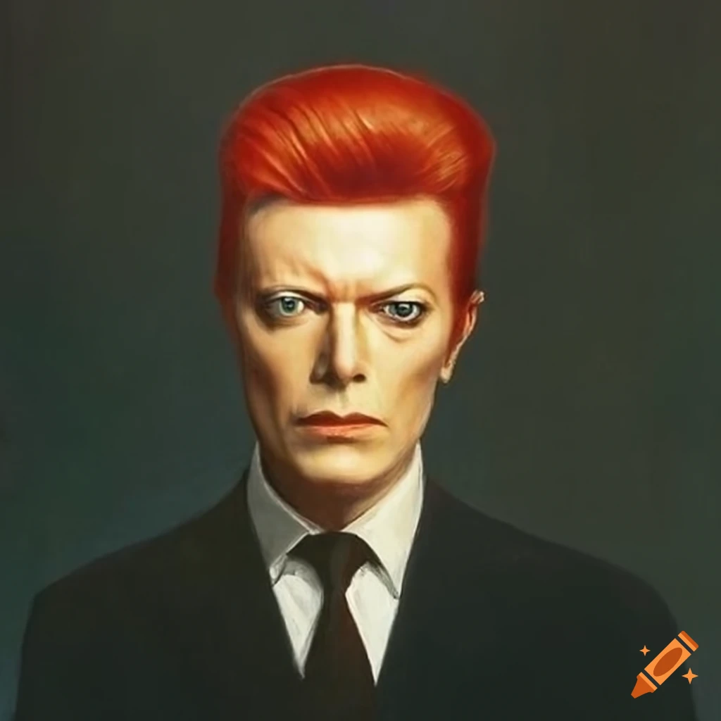 Painting of david bowie by rené magritte on Craiyon