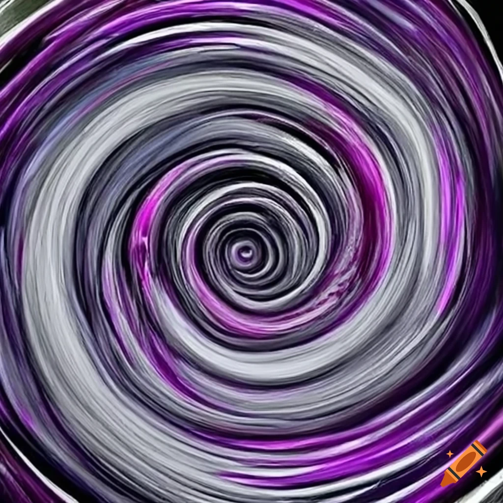vortex of colors in grey, white, purple, and black