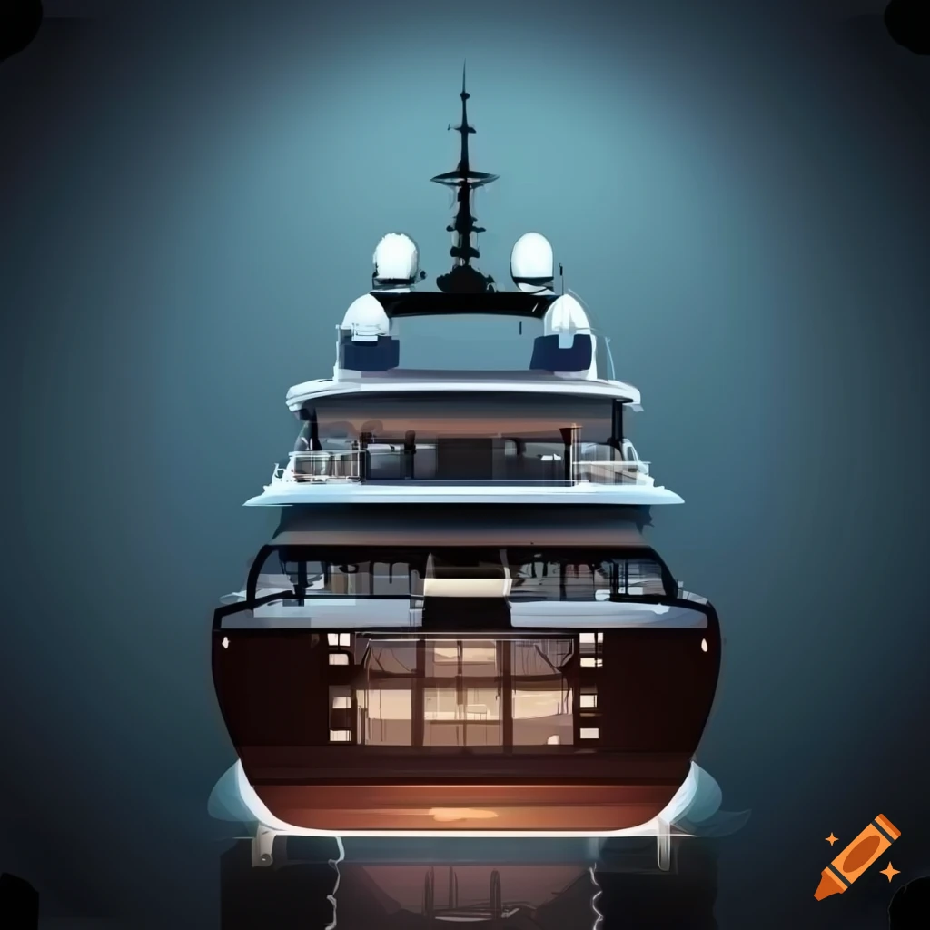 detailed illustration of a luxurious yacht deck