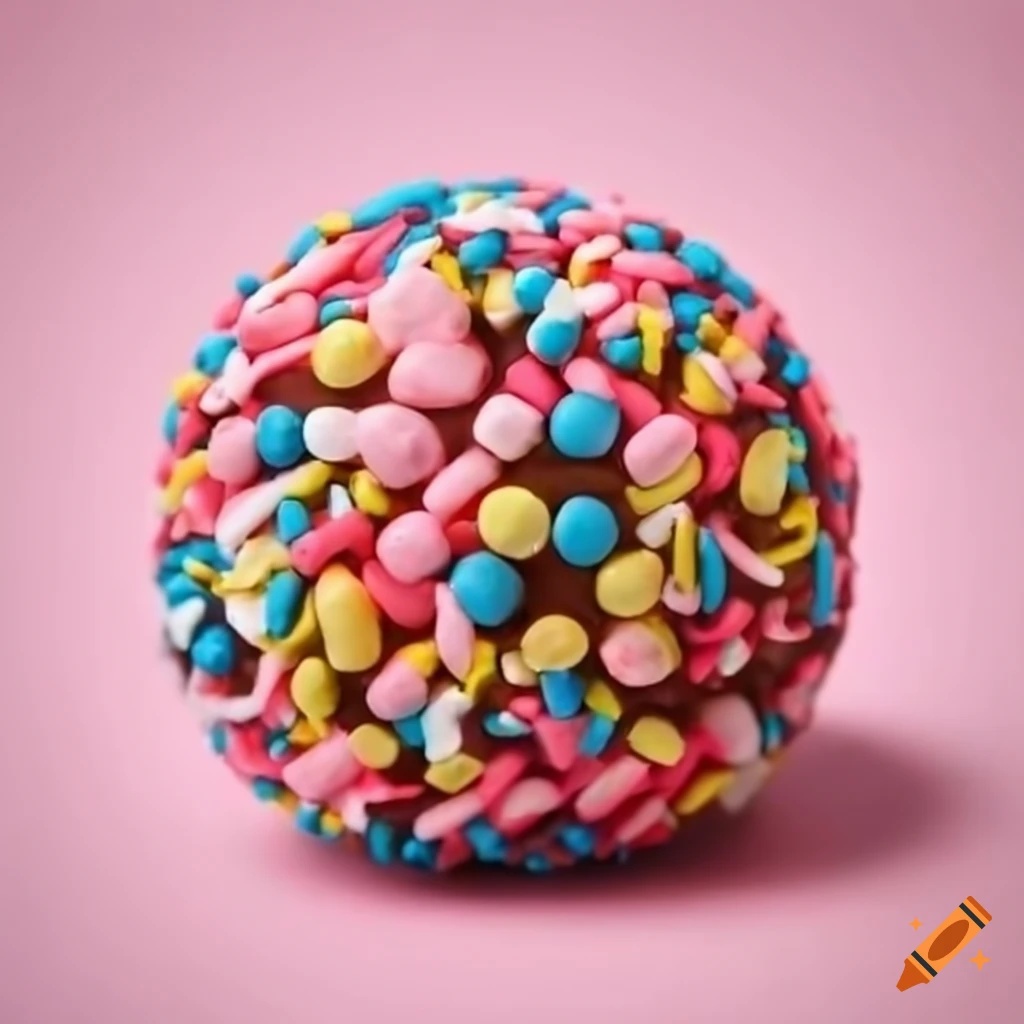 graham ball covered in sprinkles with marshmallows inside