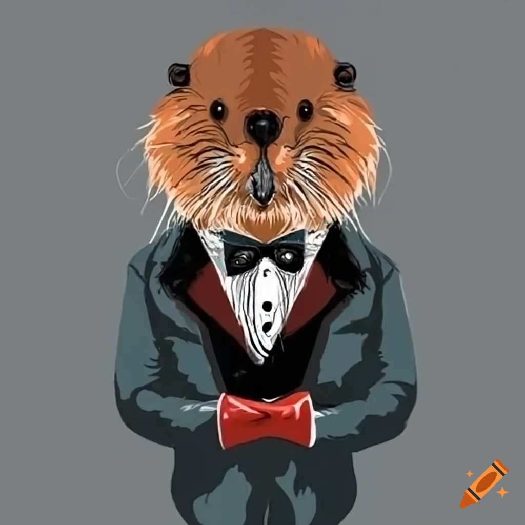 muskrat in a tuxedo