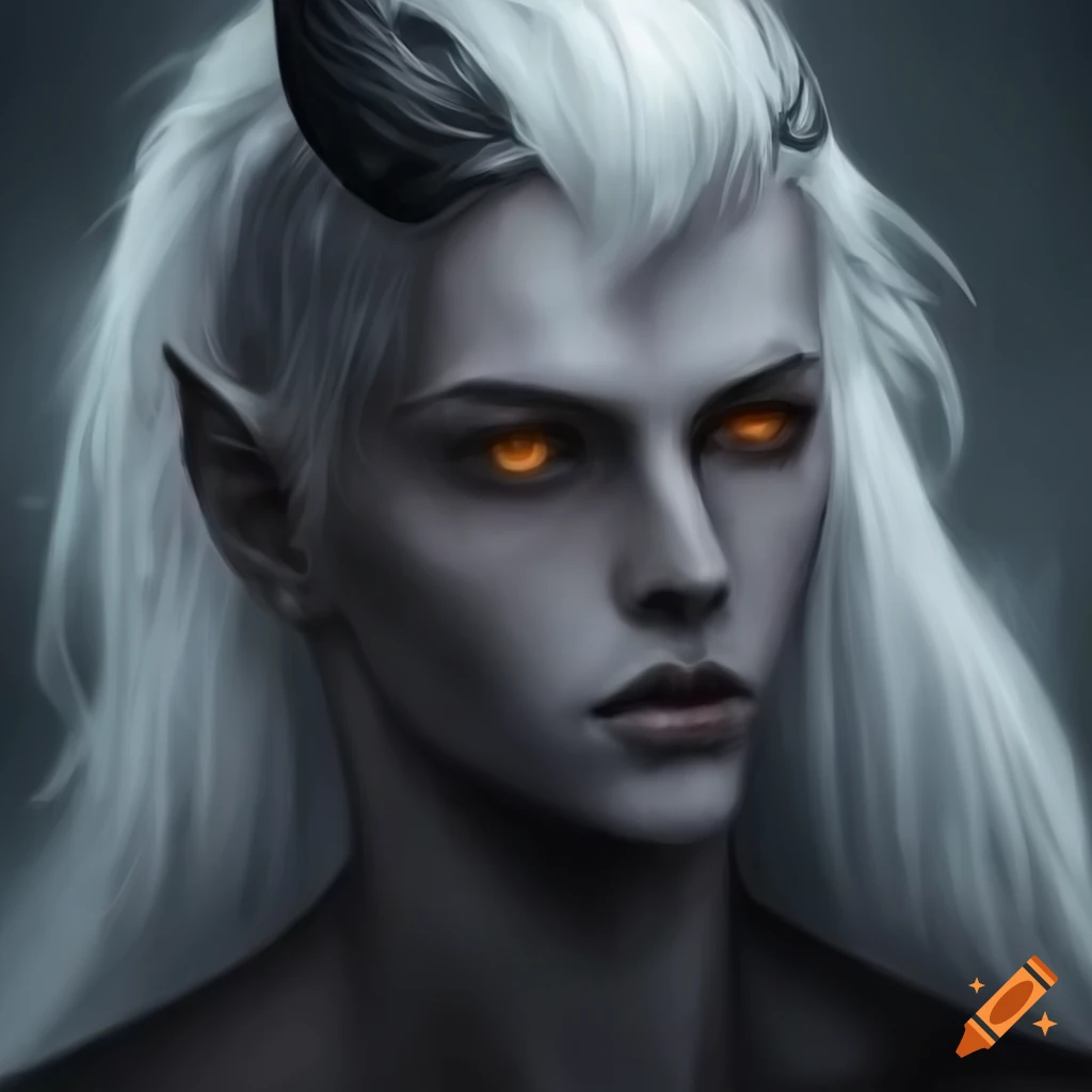 Ethereal portrait of a chiseled male elf with lime green hair on Craiyon