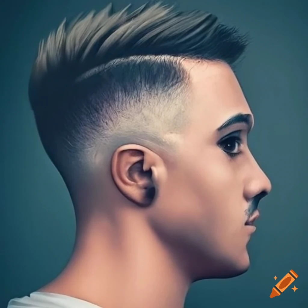 Trendy hairstyle with mid-length top and brushed back sides for men on  Craiyon