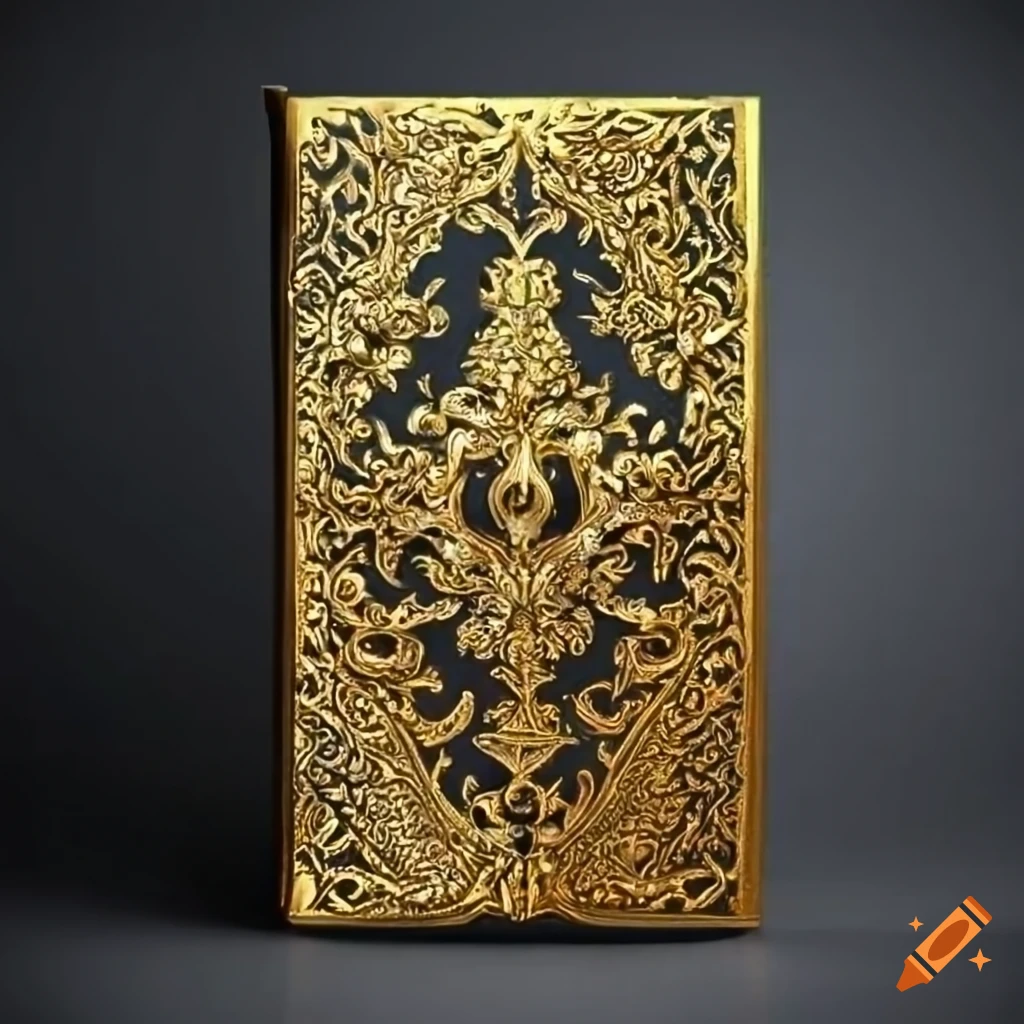Intricate gold ornated book cover