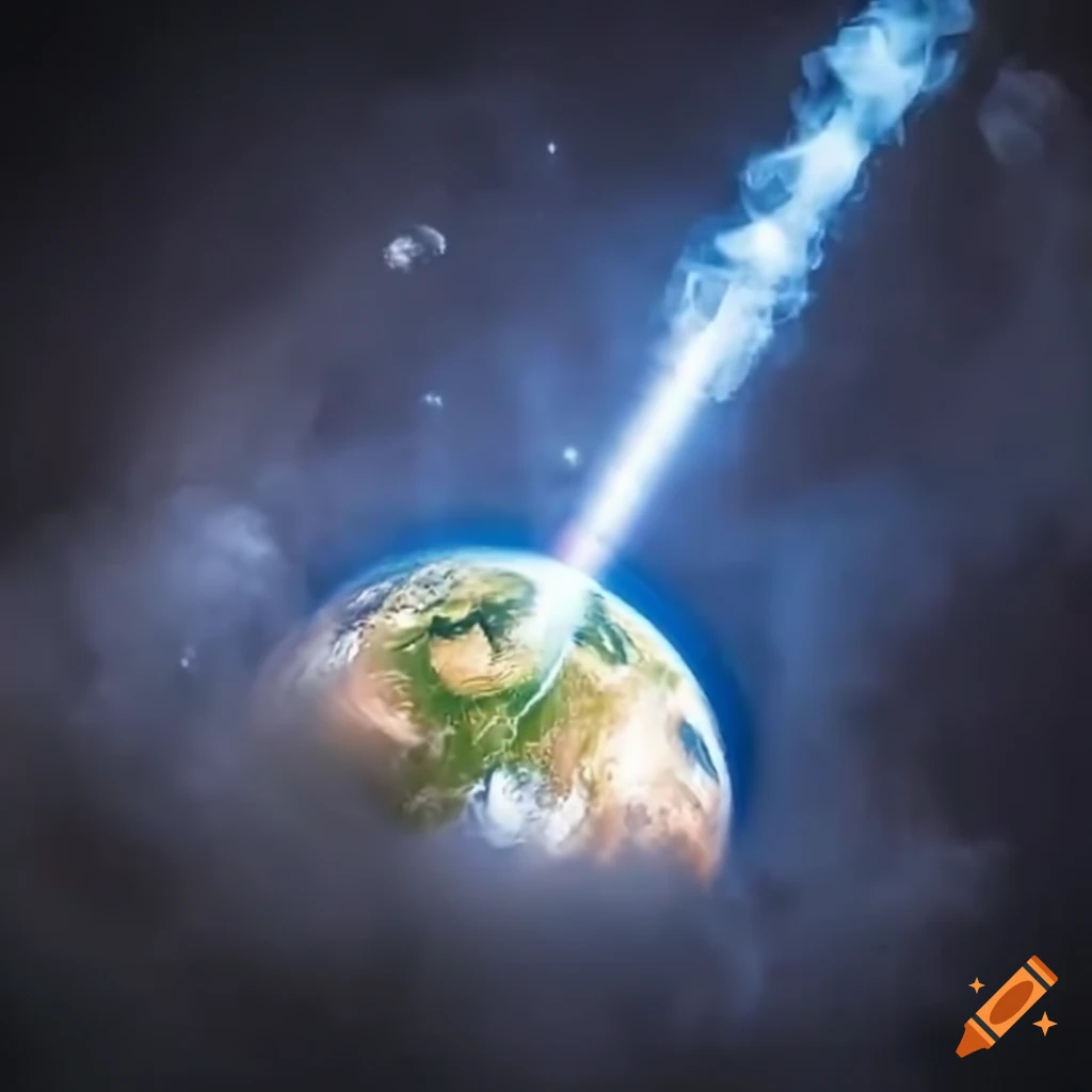 rocket's eye view of Earth and smoke trail