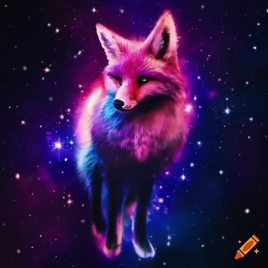 Cosmic galaxy fox on Craiyon
