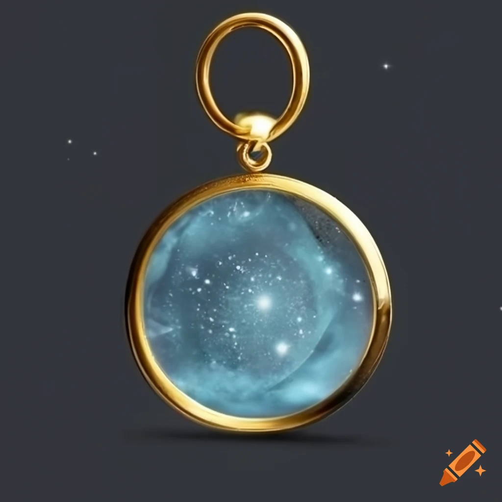gold amulet with constellations inside