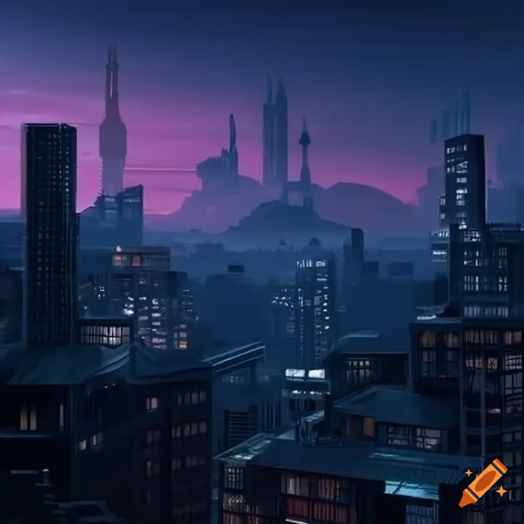 Sci fi Japanese Cityscape Sci fi Japanese Cityscape