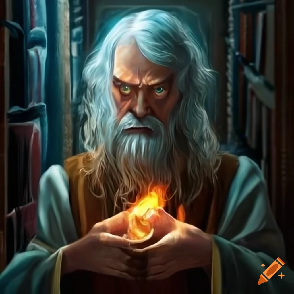 image of a wizard in a library