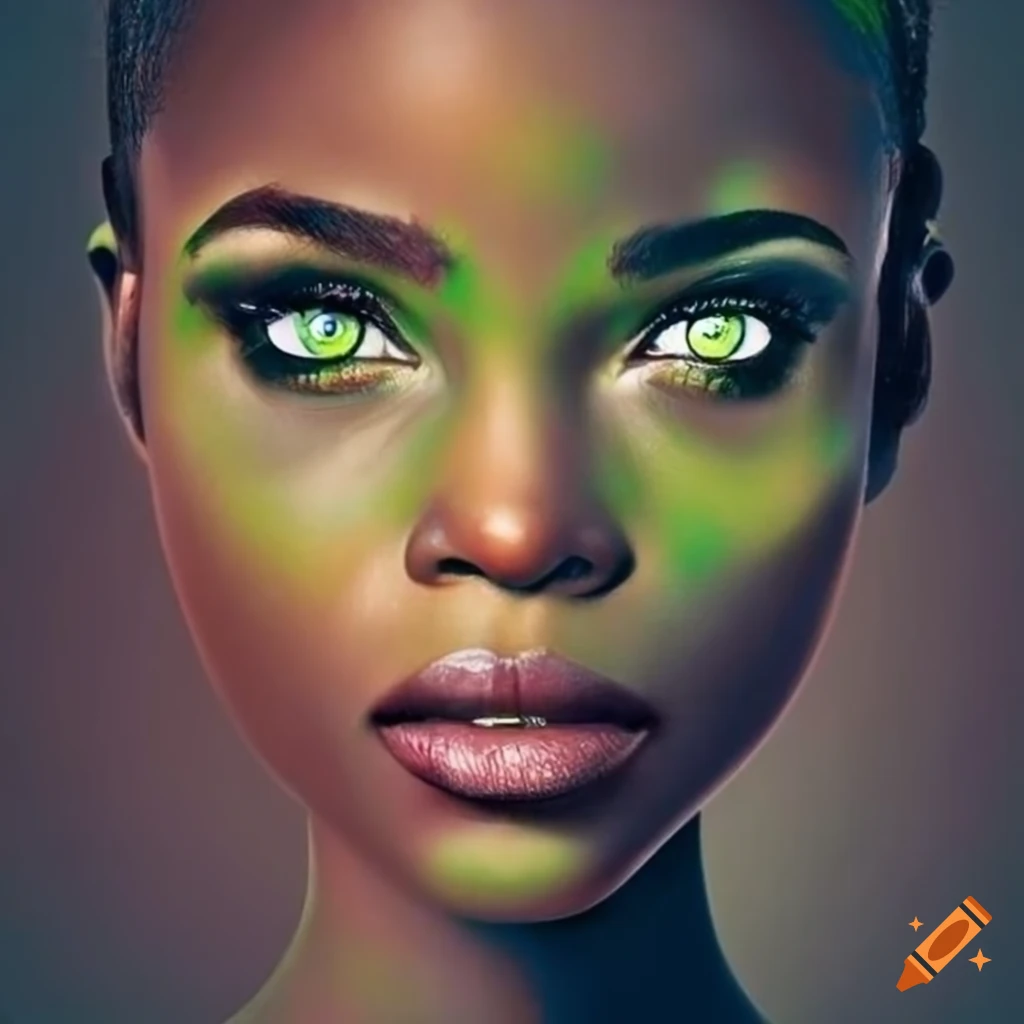 Portrait Of A Woman With Captivating Green Eyes