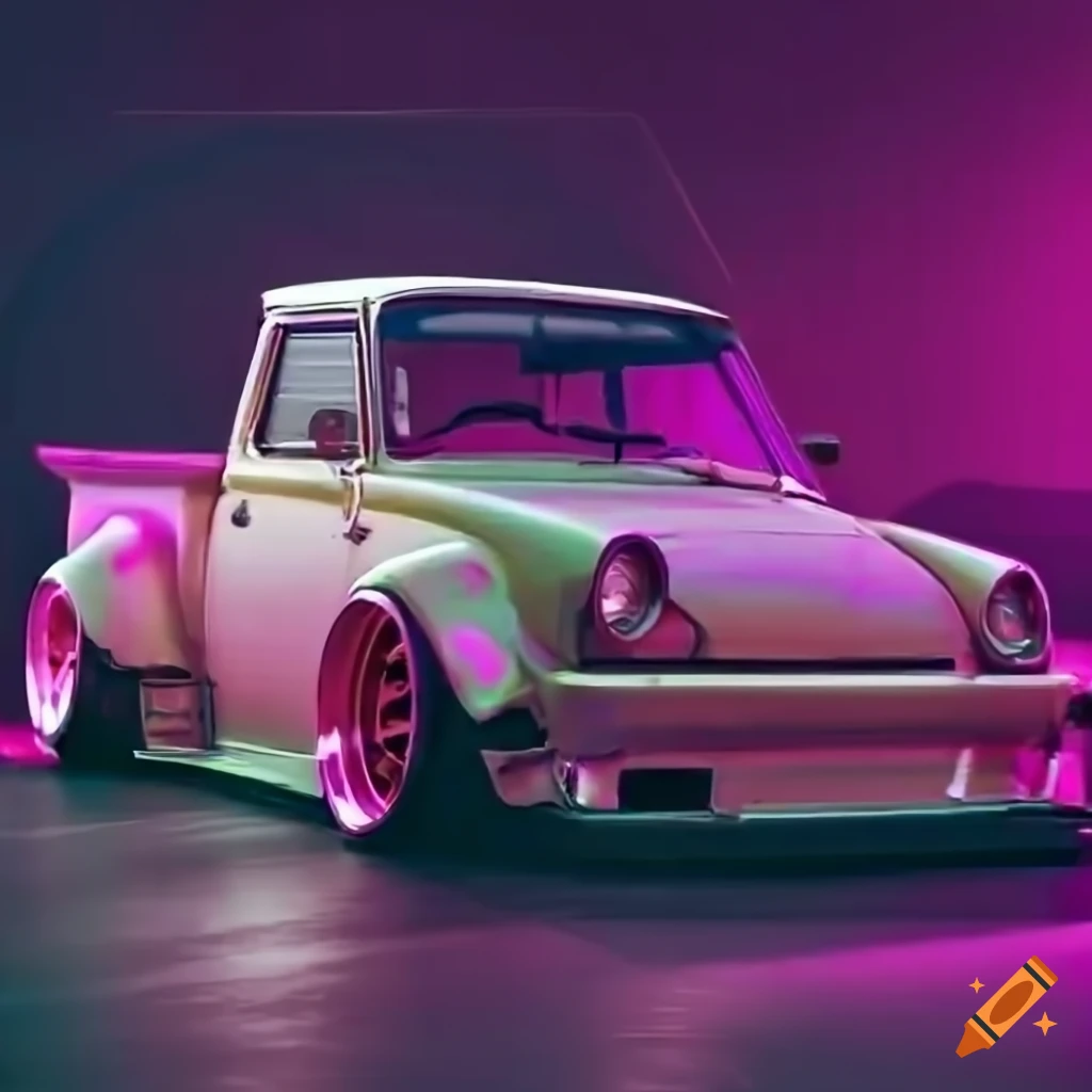 Highly detailed volkswagen truck with racing modifications