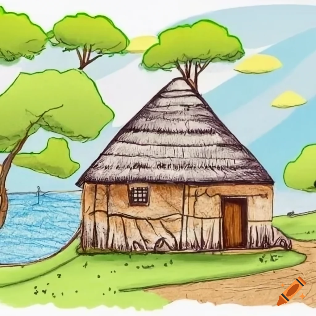HOW TO DRAW A NICE VILLAGE HUT - video Dailymotion