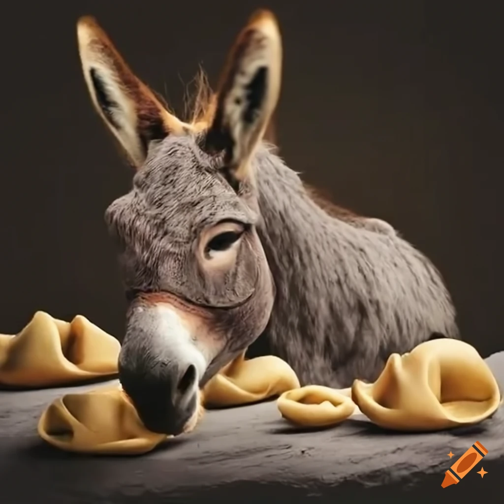 Donkey making tortellini