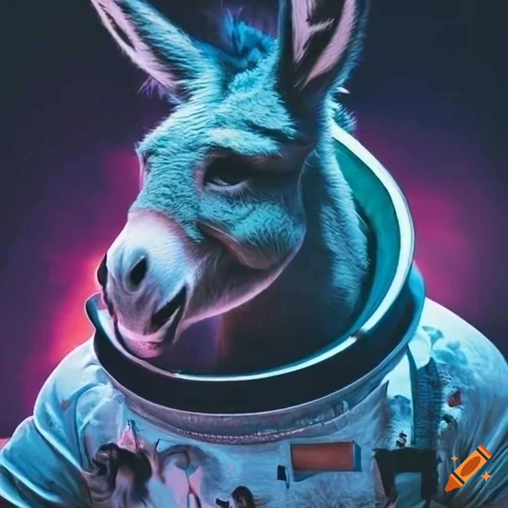 Image of a donkey in space on Craiyon