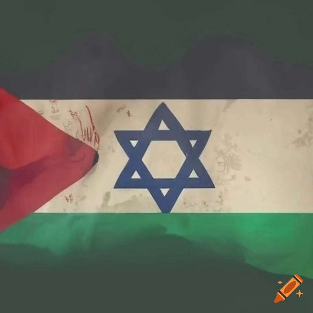 blend of Israeli and Palestinian flags