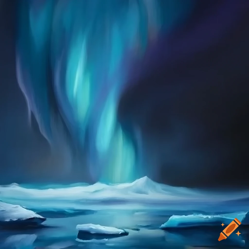 Oil painting of an icy planet