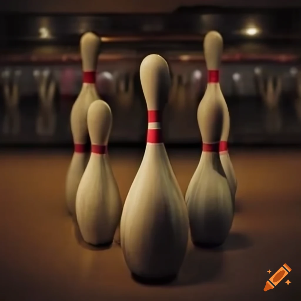 Image of bowling pins falling down on Craiyon