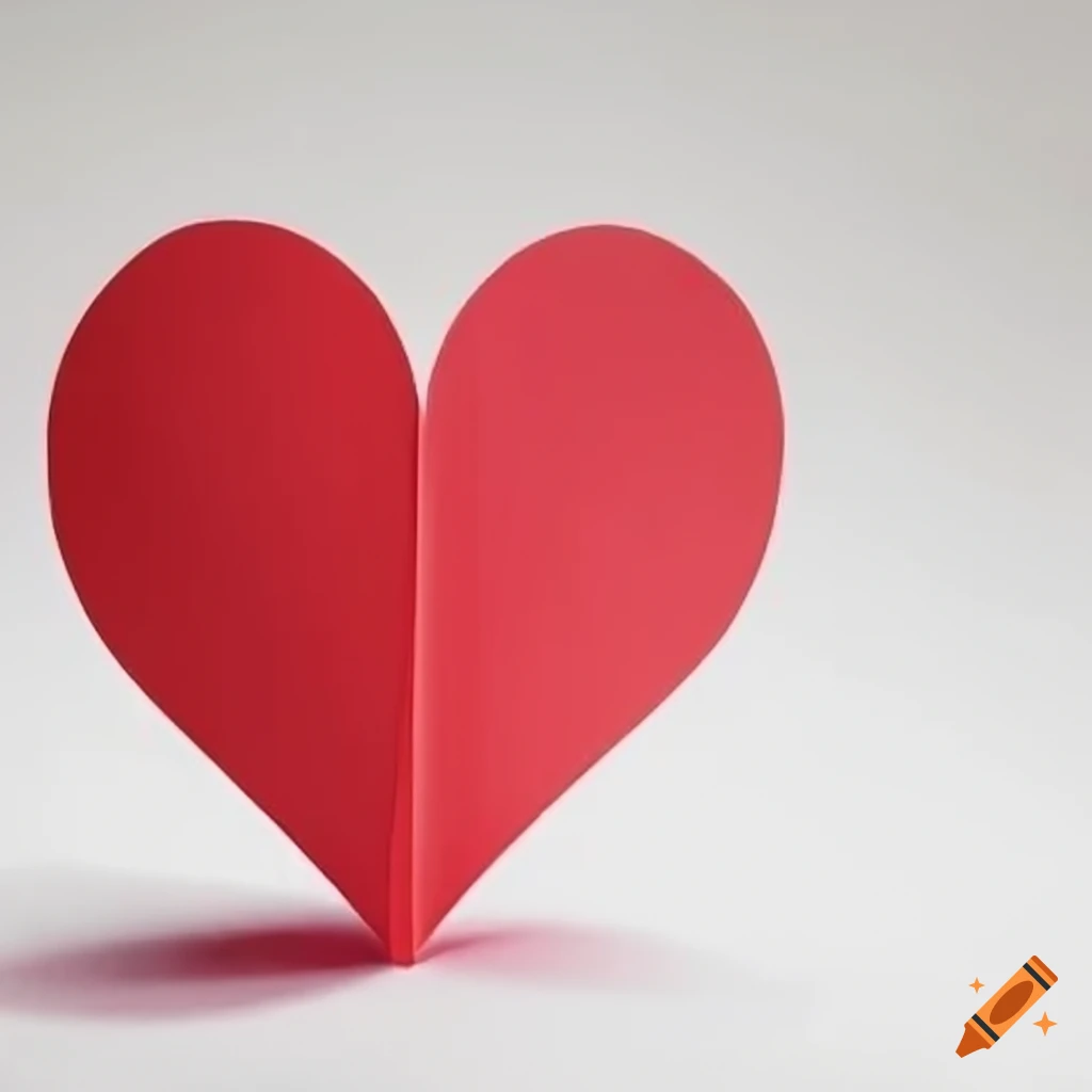 Paper heart on a white background on Craiyon