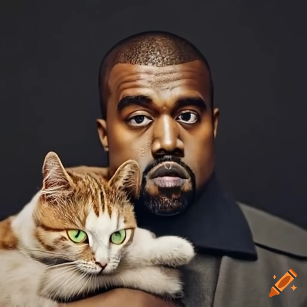 Kanye West with a cat