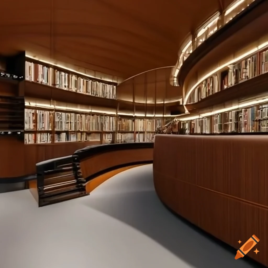 Modern library in a prestigious business school on craiyon