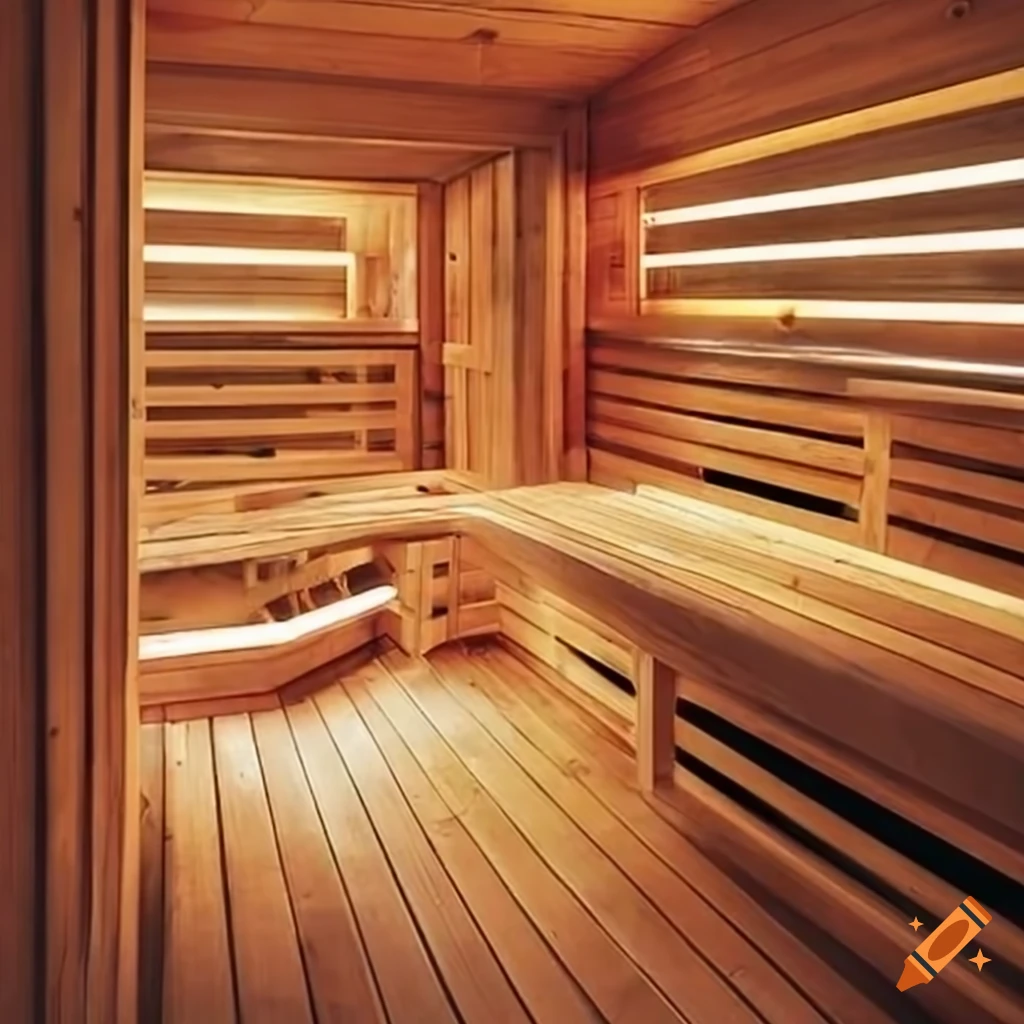 interior view of a cozy sauna