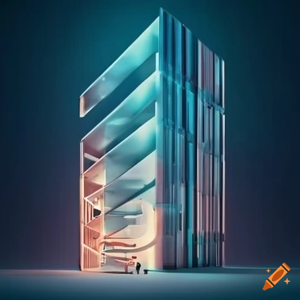 Electromechanical Minimalist Architecture Design On Craiyon